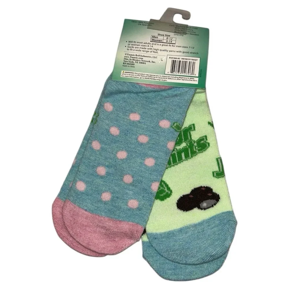 2x Junior Mints Novelty Low Cut Socks Adult Set One Size